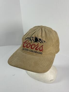 Coors Golden Colorado Corduroy Snapback Hat Beer Brewery Cap Tan Adult OSFM
